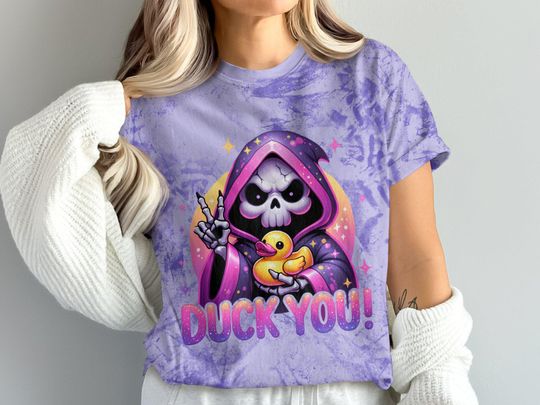 Funny Duck You T-Shirt, Snarky Grim Reaper Blast T-Shirt
