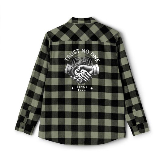 Personalized Birth year, Trust No One Plaid Shirt, Unisex Flannel Top, Grunge Flannel, Soft Flannel Shirt, Checkered Shirt, Flannel