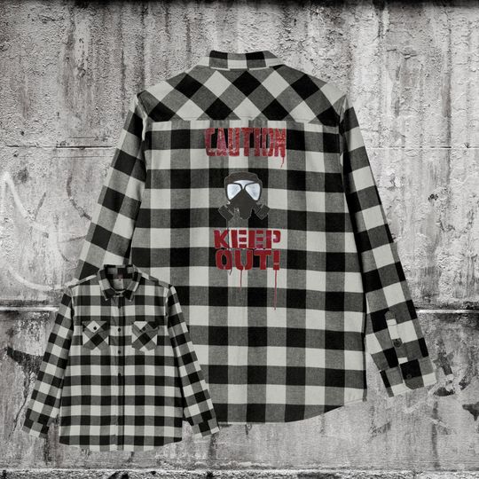 Unisex Flannel Shirt, Collared Plaid Flannel Grunge Shirt, Warm Winter Flannel Shirt