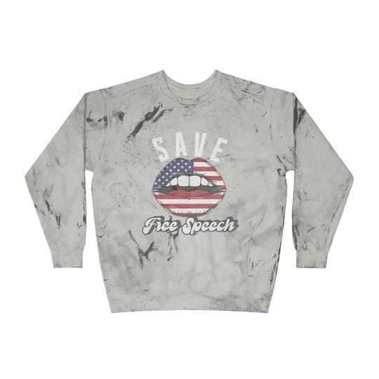 Save Free Speech Unisex Color Blast Crewneck Sweatshirt