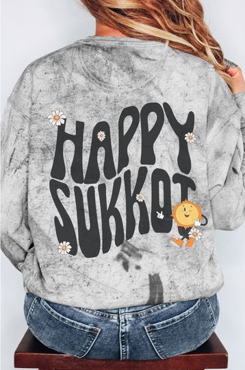 Discover Tie Dye Groovy Sukkot  Blast Vintage Retro Daisy Sweater