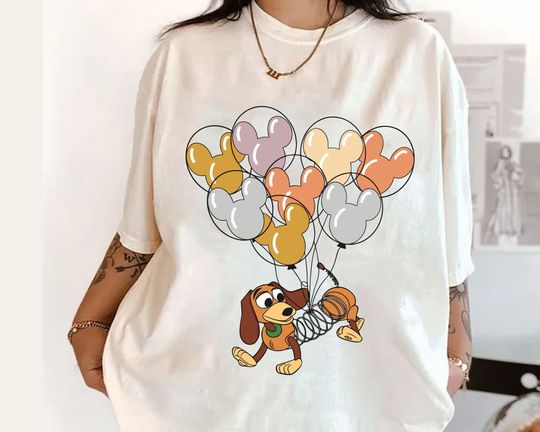 Slinky Dog with Mickey Balloons Comfort Colors Shirt, Toy Story T-shirt, Disney Dog Lover Gift, Disneyland Family Vacation, Magic Kingdom