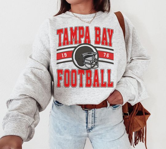 Vintage Tampa Bay Football Crewneck Sweatshirt, Buccaneers Sweatshirt, Retro Tampa Bay Football T-Shirt, Tampa Bay Fan Gift