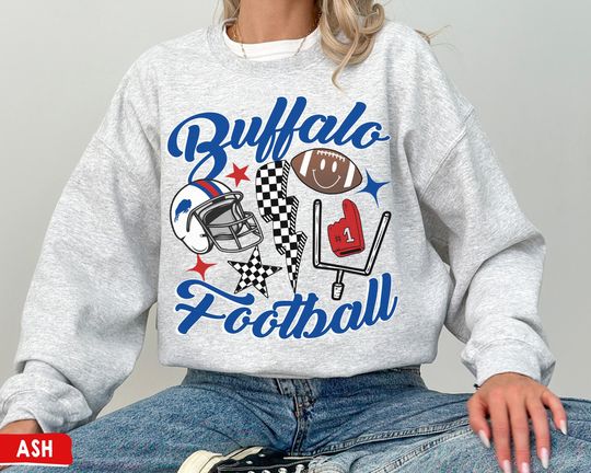 Retro Buffalo Football Crewneck Sweatshirt, Vintage Buffalo Bill Sweatshirt, Buffalo New York, Buffalo Fan Gift
