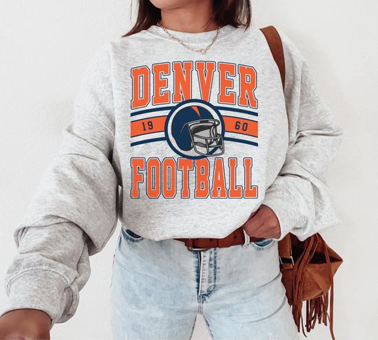 Vintage Denver Football Crewneck Sweatshirt, Retro Denver Football T-Shirt, Broncos Sweatshirt, Denver Fan Gift