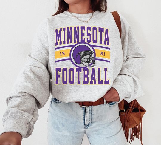 Vintage Minnesota Football Crewneck Sweatshirt , The Vikes Shirt, Retro Minnesota T-Shirt, Viking Sweatshirt, Minnesota Fan Gift