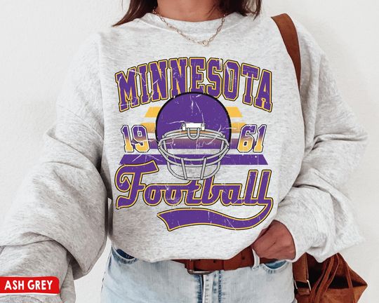 Minnesota Football Crewneck Sweatshirt, Vintage Viking Sweatshirt, Minnesota Sunday Football