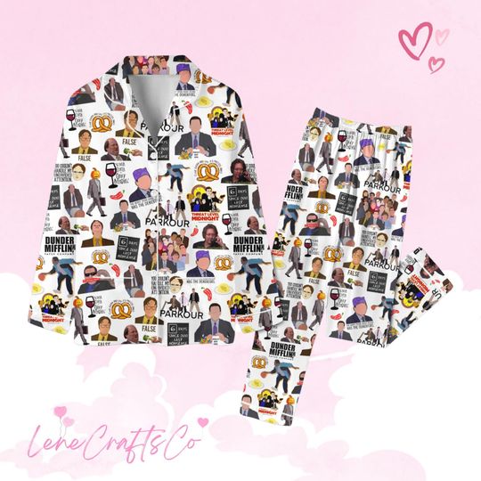 The Office Thick Pajamas, Michael Scott Pajamas Set Women, Movie Midnight Pajamas, Funny TV Show Pajamas Family, Office Movie Pajamas