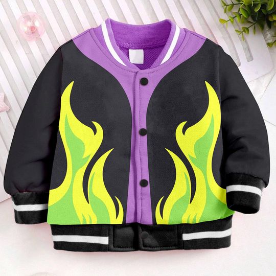 Maleficent Outfit Kids and Youth Baseball Jacket, Aldult Unisex Varsity Baseball Jacket