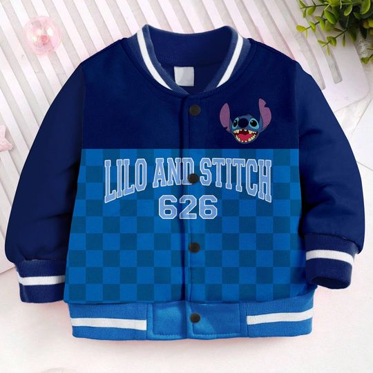 Lilo And Stitch 626 Kids and Youth Baseball Jacket, Aldult Unisex Varsity Baseball Jacket