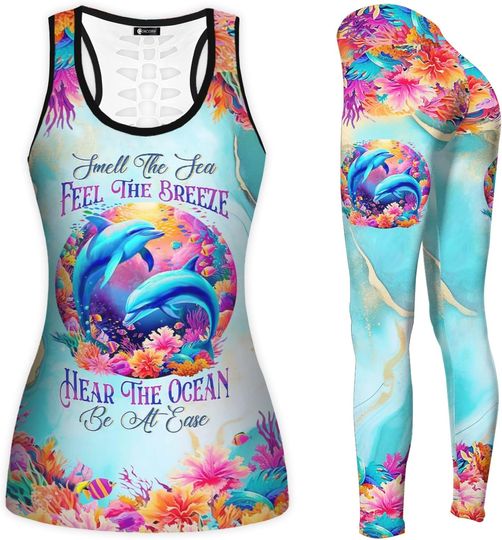Dolphin Hollow Tank top and Legging Sets