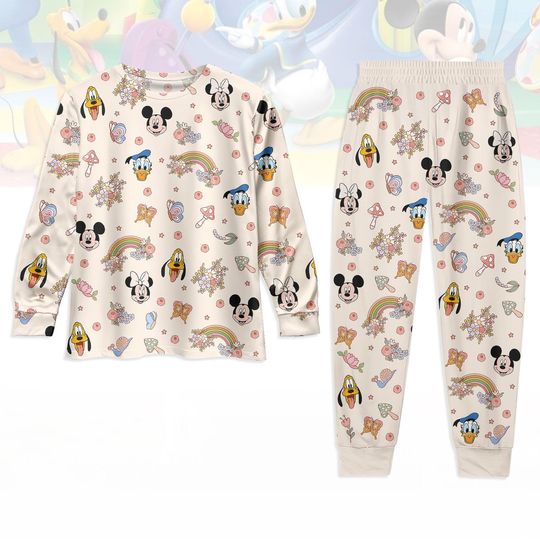 Disney Mickey And Friends Pajamas Set, Mickey Valentine Long Sleeve Set, Donald Duck Women Pajamas, Disneyland Trip Pajamas Family