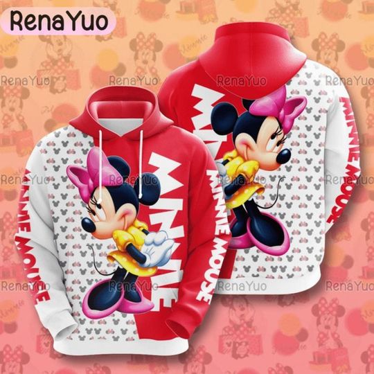 Minnie Mouse 3D Hoodie, Minnie Mouse 3D Adult Hoodie, Minnie Mouse All Over Print Hoodie 3D, Cartoon Movie Hoodie