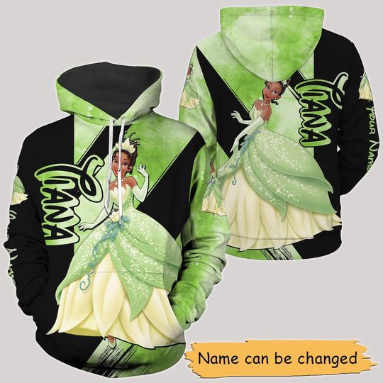 Tiana Princess Hoodie, Princess and Frog Shirt, Disney Princess 3D All Over Print T-Shirt, Personalized Hoodie, Women Disney Pants
