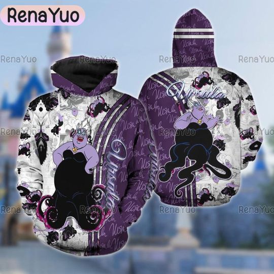 Ursula Disney 3D Hoodie, Ursula Disney Adult Hoodie, Ursula Disney All Over Print Hoodie 3D, Cartoon Movie Hoodie