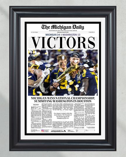 2024 Michigan Wolverines National Championship 'VICTORS' - Michigan Daily Commemorative (NO FRAMED) Poster