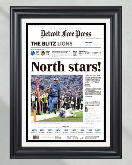 2023 Detroit Lions NFC North Champions 'North Stars!'- (NO FRAMED) Poster