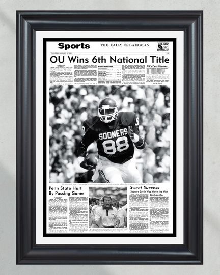 1985 Oklahoma Sooners NCAA College Football National Champions (NO FRAMED) Poster
