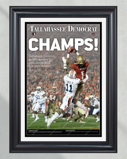 2013 Florida State Seminoles College Football National Champions 'CHAMPS!' (NO FRAMED) Poster
