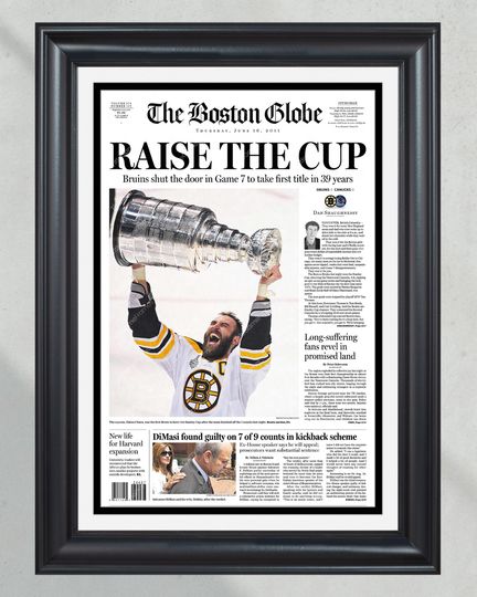 2011 Boston Bruins Stanley Cup Boston Globe (NO FRAMED) Poster