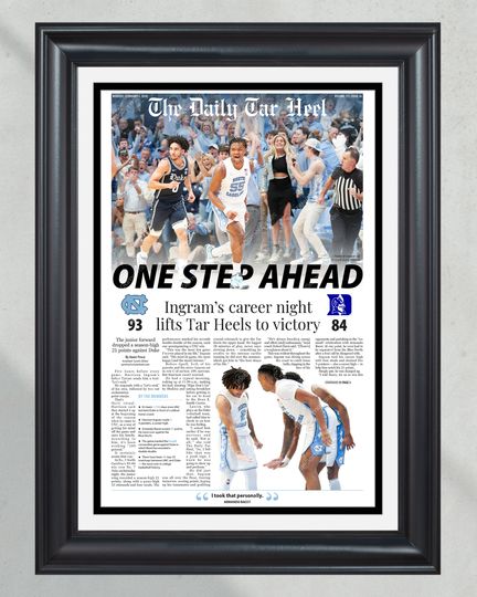 2024 North Carolina Tar Heels Defeat Duke 'One Step Ahead' (NO FRAMED) Poster