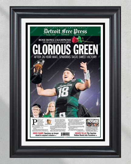 2014 Rose Bowl Triumph: Glorious Green! - Michigan State's Historic Victory (NO FRAMED) Poster
