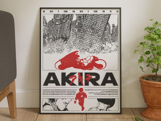 Akira Anime Poster, FHD Wall Decor Wall Hangings, Digital Print