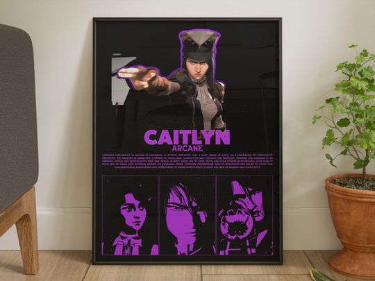 Arcane - Caitlyn ,  FHD Digital Print Wall Decor Wall Hangings, , Jinx Vi Caitlyn,  League of Legends Poster