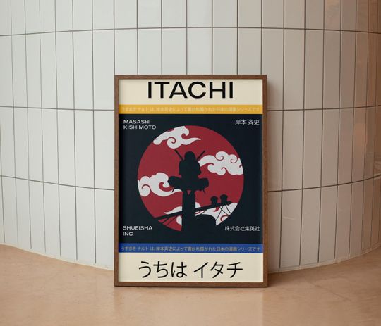 Itachi | Narutoo Anime Wall Art | Minimalist Modern Vintage Japanese Exhibition Inspired Poster | Home Decor | Large Instant Download Print