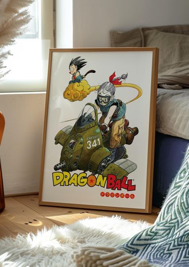 Dragon Ball Bulma and Kid Goku Poster, Bulma Art, Dragon Ball Logo, Dragon Ball Z, DBZ, Goku, Akira Toriyama