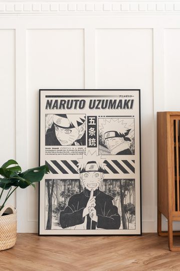 Narutoo Uzumaki Manga Poster, Anime Poster Wall Decor Print.