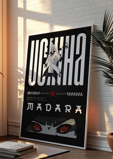 Narutoo Madara Uchiha Poster - Anime Room Art - Narutoo Anime Poster - Narutoo Manga Poster - Manga Aesthetic Panels - Narutoo Wall art