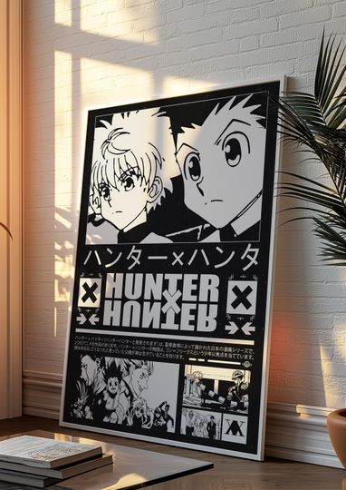 xHunter Anime Poster - Hxh Gon Killua Poster - Hxh Poster - Hxh Anime Poster - xHunter Wall Art - Hxh Print - Hisoka -Leorio