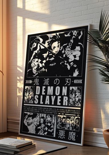 Demon Anime Poster - Anime Gifts - Anime Wall Decor, Gift For Anime Lovers, Anime Art - Anime Manga Poster - Demon zenittsu Hashira