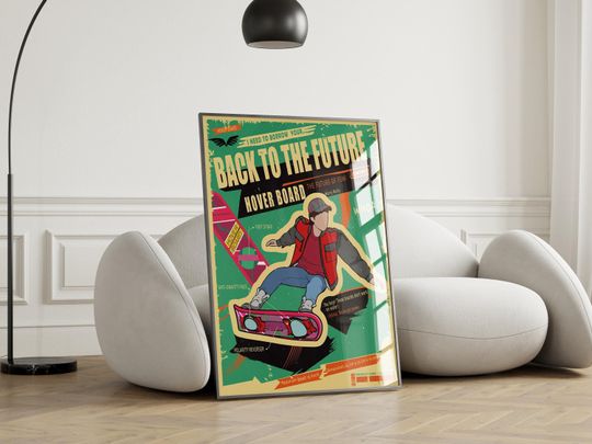 Back to The Future Poster -  Hoverboard Poster- Hoverboard - Hoverboard Marty Mcfly
