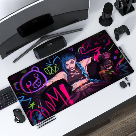 Jinx League of Legends Mousepad, Arcane Inspired Gaming Desk Mat, Vibrant Design, Perfect Gift for LoL Fans and Gamers