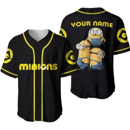 Discover Personalize Minions Family Baseball Jersey, Disney Minions Fan Baseball Jersey