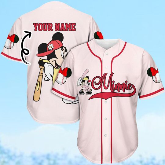 Minnie Mouse Baseball Jersey, Disney Trip Baseball Jersey, Cartoon Movie Baseball Jersey