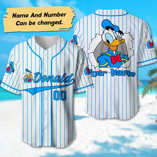 Custom Donald Duck Baseball Jersey, Donald Duck Jersey Team