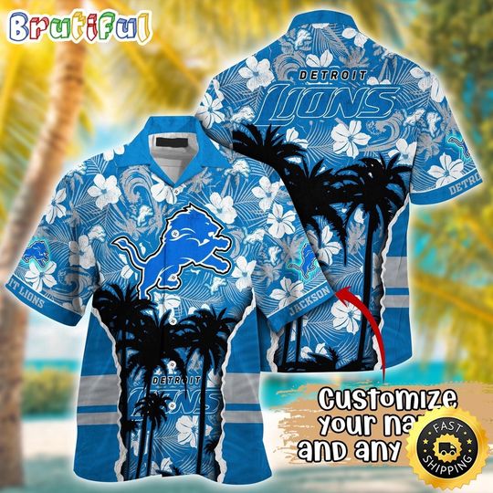 Custom Detroit Lions Hawaiians Shirt, Lions Hawaii Shirt
