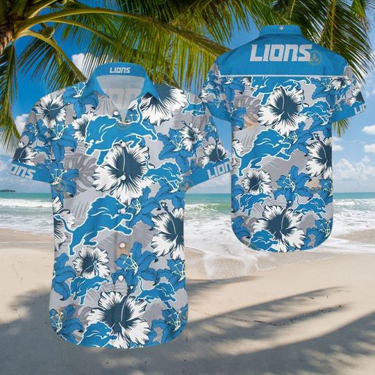 Detroit Lions Hawaiians Shirt, Detroit Football Floral Hawaiians Shirt