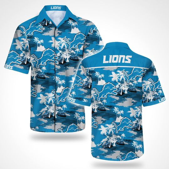 Detroit Lions Hawaiians Shirt, Detroit Team Hawaiians Shirt, Game Day Football