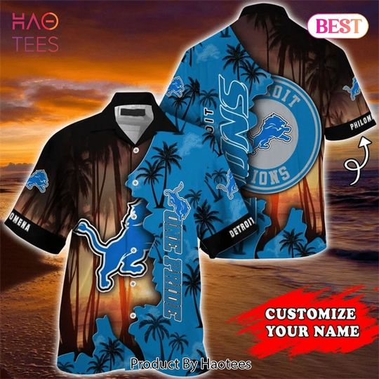 Personalized Detroit Lions Hawaiians Shirt, Detroit Hawaiians Shirt, Lions Football Shirt