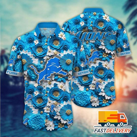 Detroit Lions Hawaiians Shirt, Detroit Rose Hawaiians Shirt
