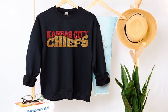 Kansas City Chiefs Sweatshirts, Chiefs Football Shirts, Glitter Chiefs Sweatshirts, Football Sweatshirts, Big Game Shirts