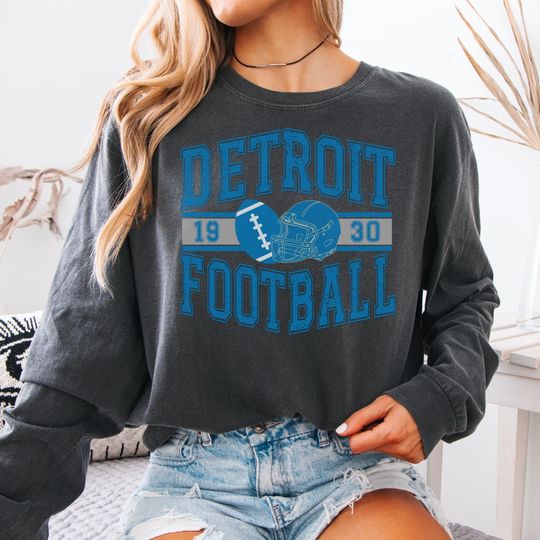 Vintage Detroit Football Sweatshirt | Football Fan Gift | Game Day Shirt