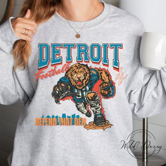 Vintage Detroit Football Sweatshirt | Football Fan Gift | Game Day Shirt