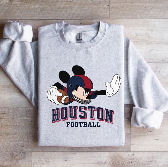 Houston Disney-Inspired Football Mickey Mouse Sweatshirt | Football Fan Gift | Game Day Shirt
