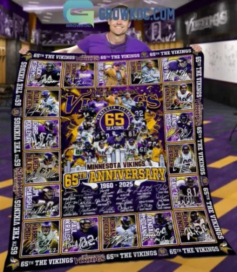Minnesota Vikings 65 Seasons 65th Anniversary 1960-2025 Fleece Blanket