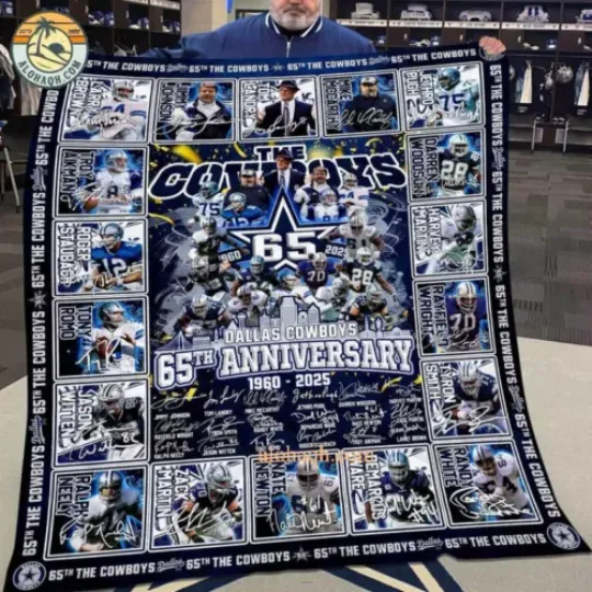 Dallas Cowboys 1960-2025 65th Anniversary Fleece Blanket